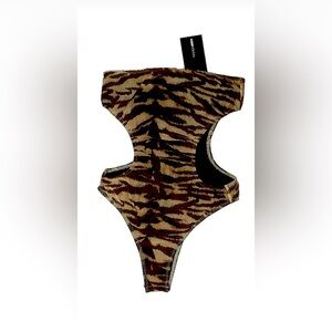 Fashion Nova small brown bodysuit new w/ tags